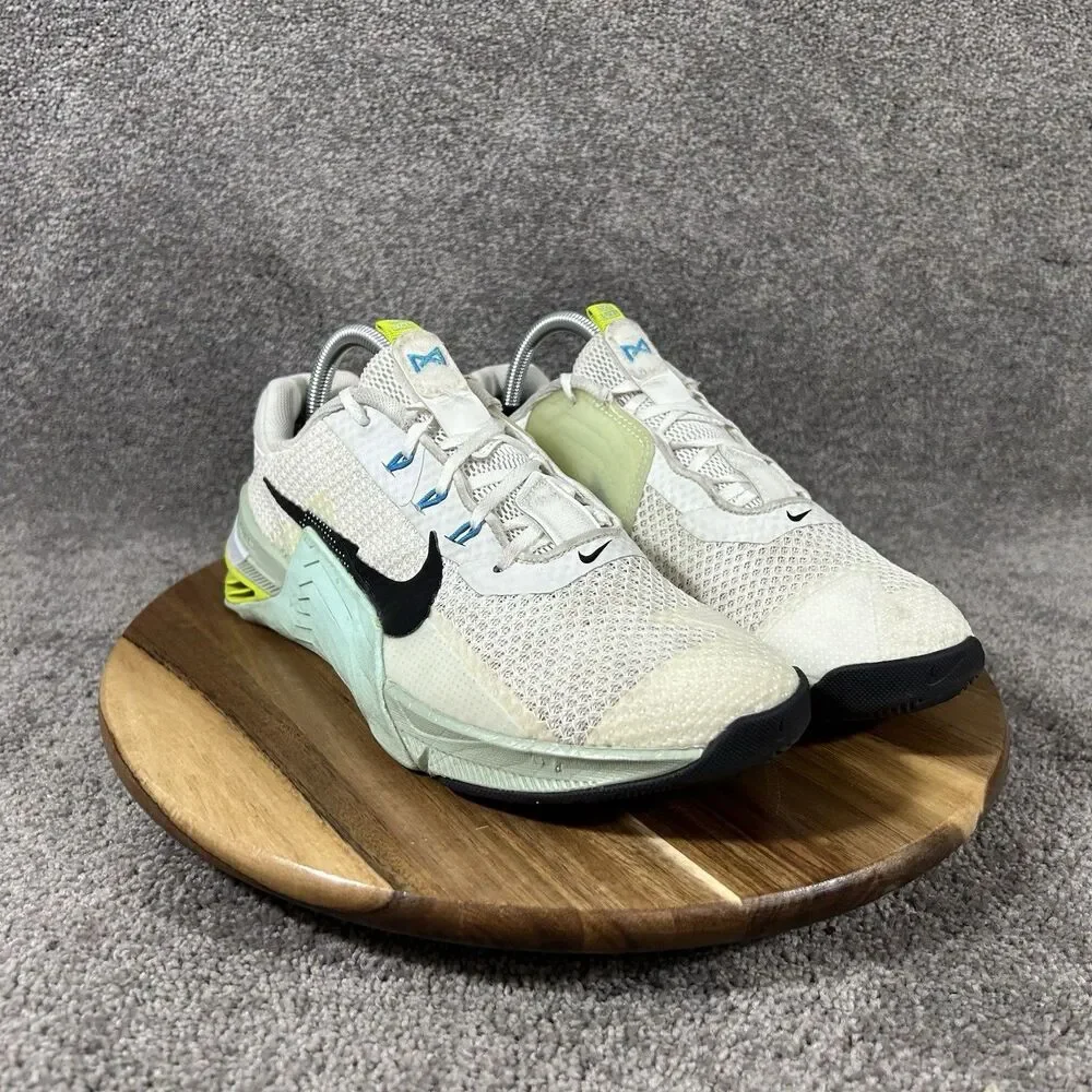 Nike Metcon 7 CZ8280-100 Women’s Sz 10 White Mint Green Training Gym Shoes Used